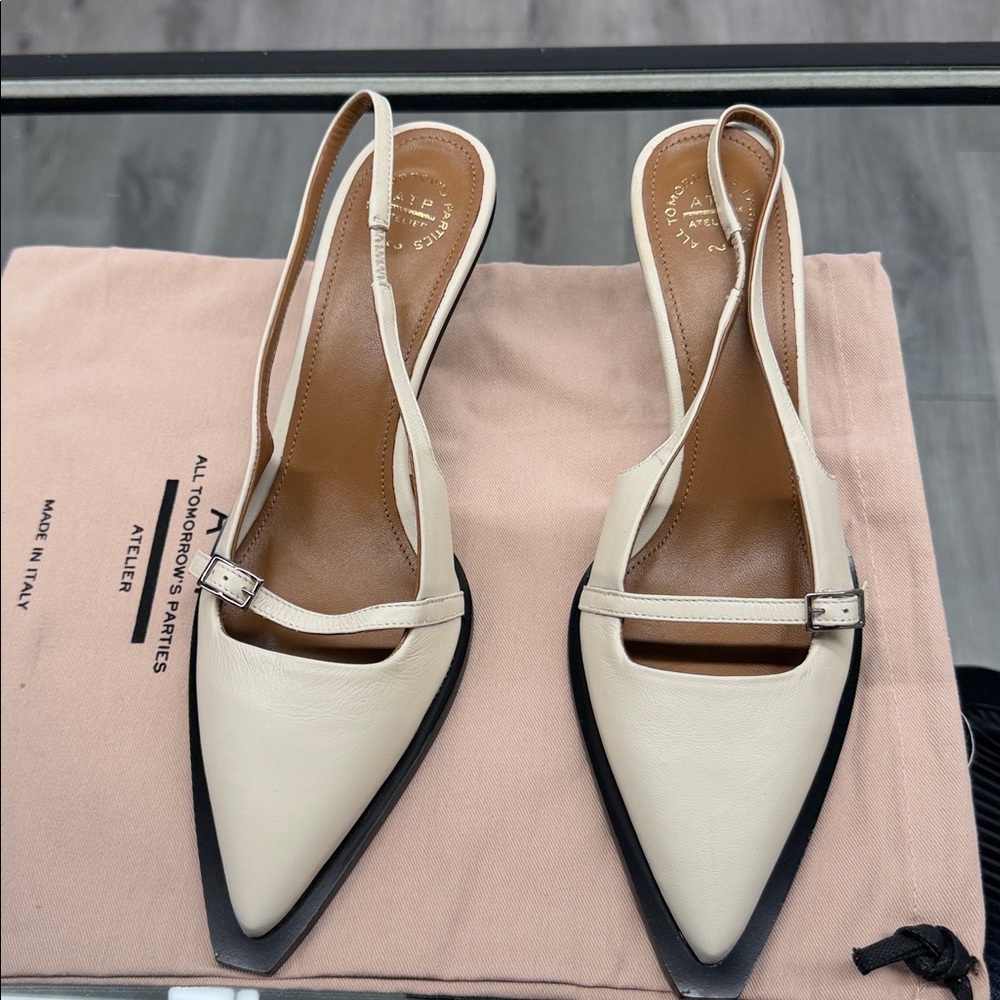 ATP Atelier Mira Linen Nappa Heels in Linen - Picture 6 of 12